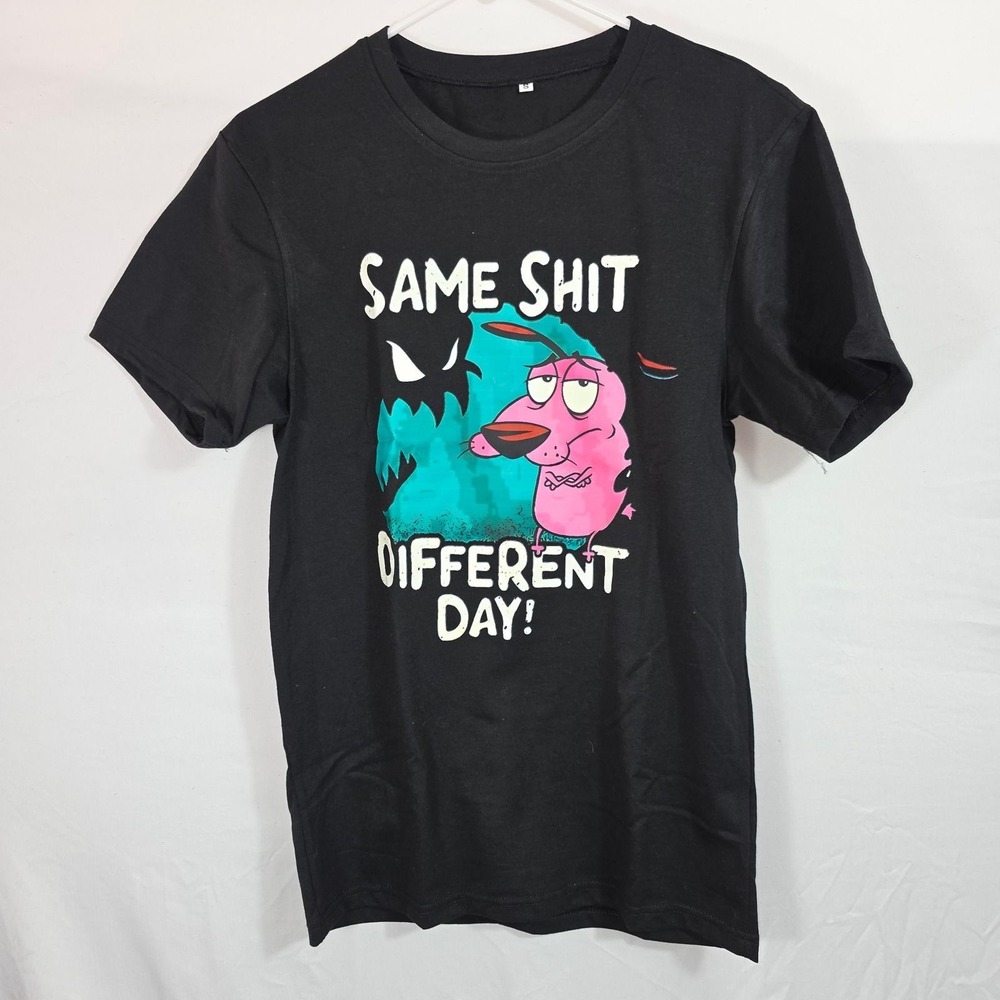 Courage the Cowardly Dog Same  Different Day Graphic T-Shirt Black Small